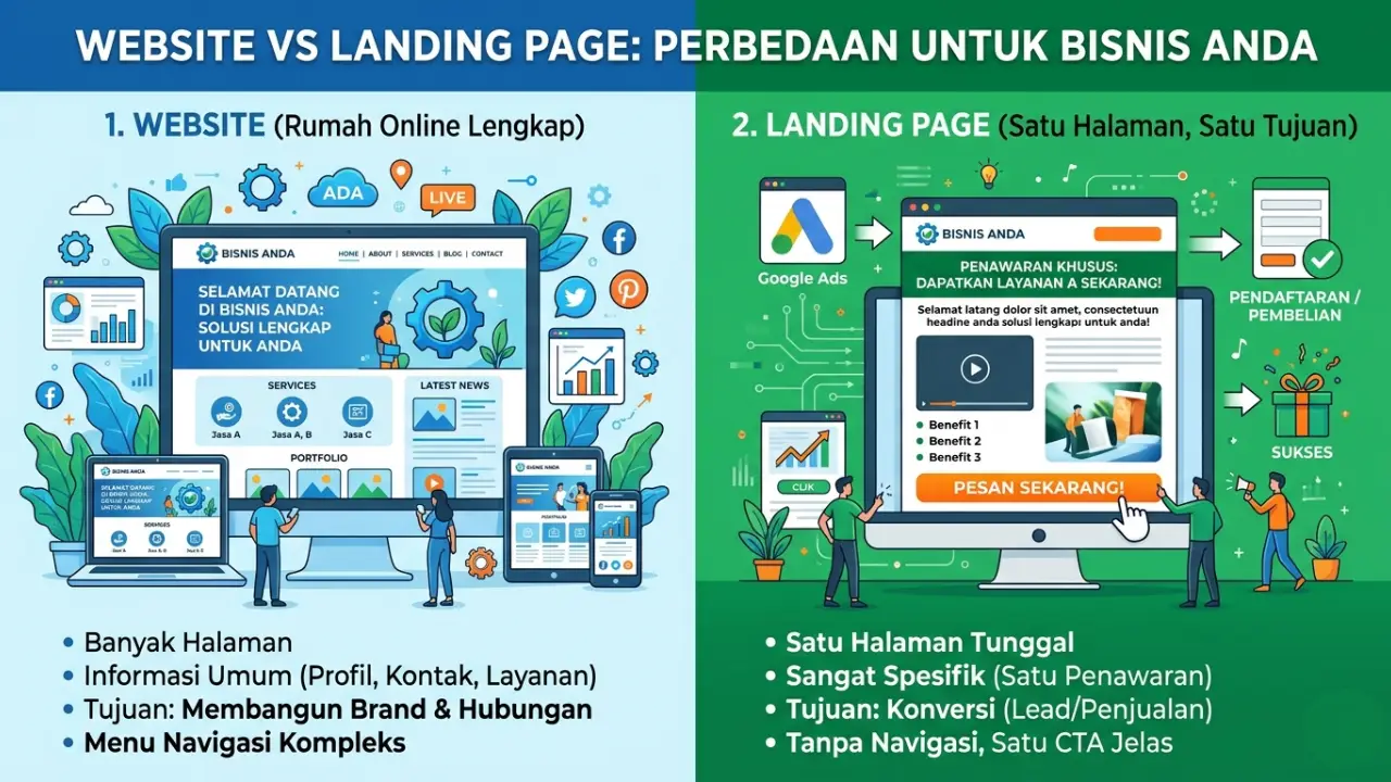 website-vs-landing-page-mana-yang-lebih-baik-untuk-bisnis-ini-perbedaannya